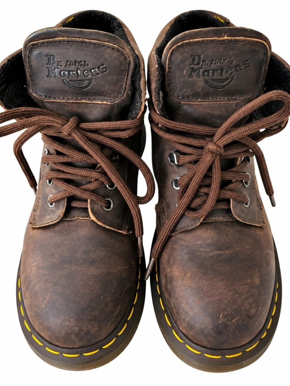 Dr Martens 7735 Gaucho Safety Boot Y2K Brown Leather Steel Toe Mid Boots